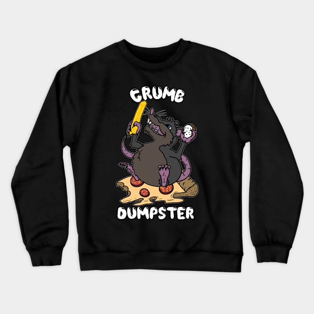 Crumb Dumpster Fat Rat Crewneck Sweatshirt by SNK Kreatures